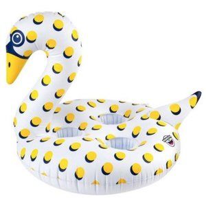 Big Mouth Polka Dot Swan Pool Drink Holder New